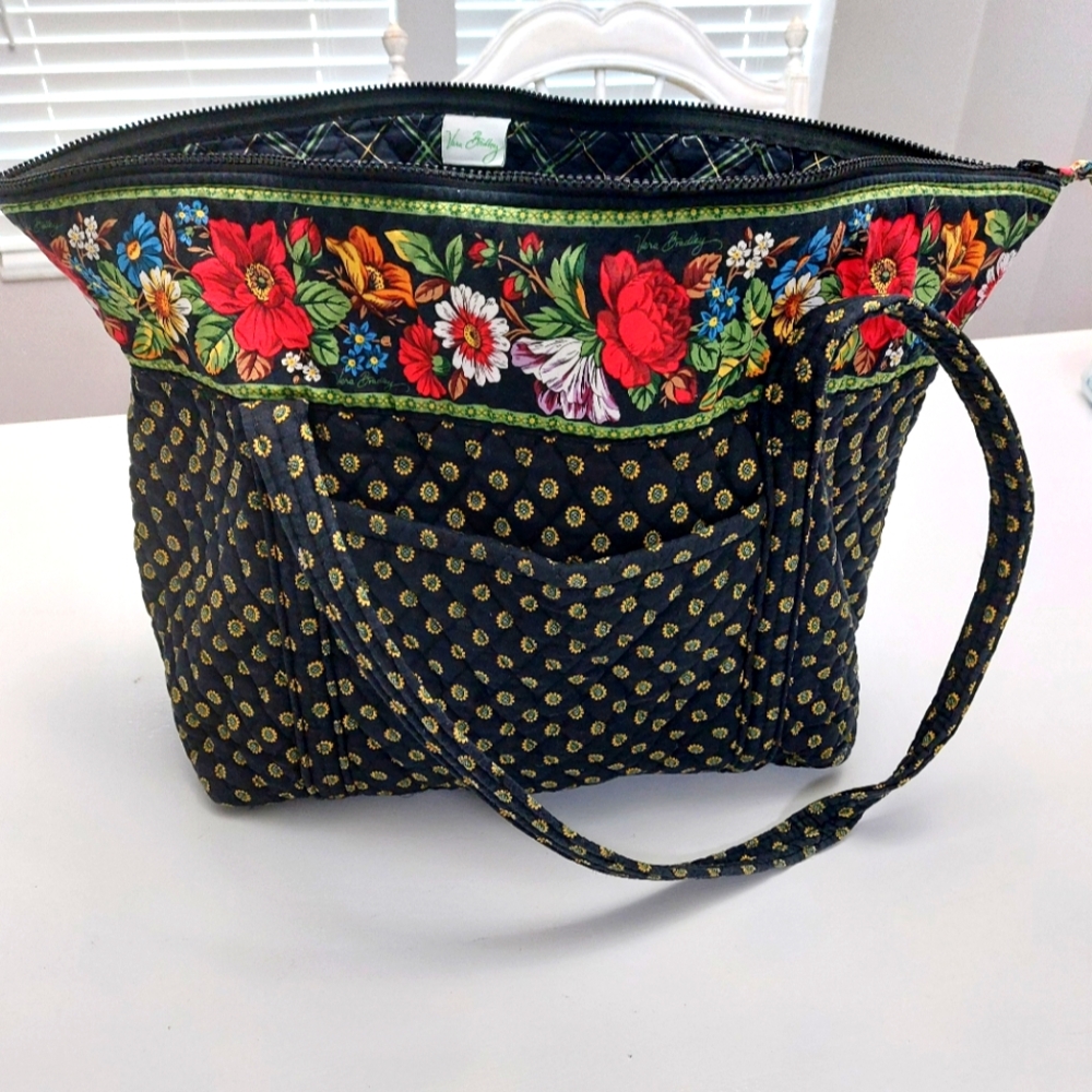 Vera Bradley Vintage Miller Tote Vibrant Black